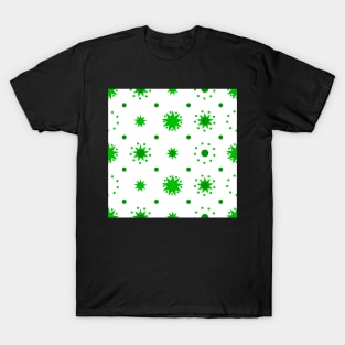 Suns and Dots Medium Dark Green on White Repeat 5748 T-Shirt